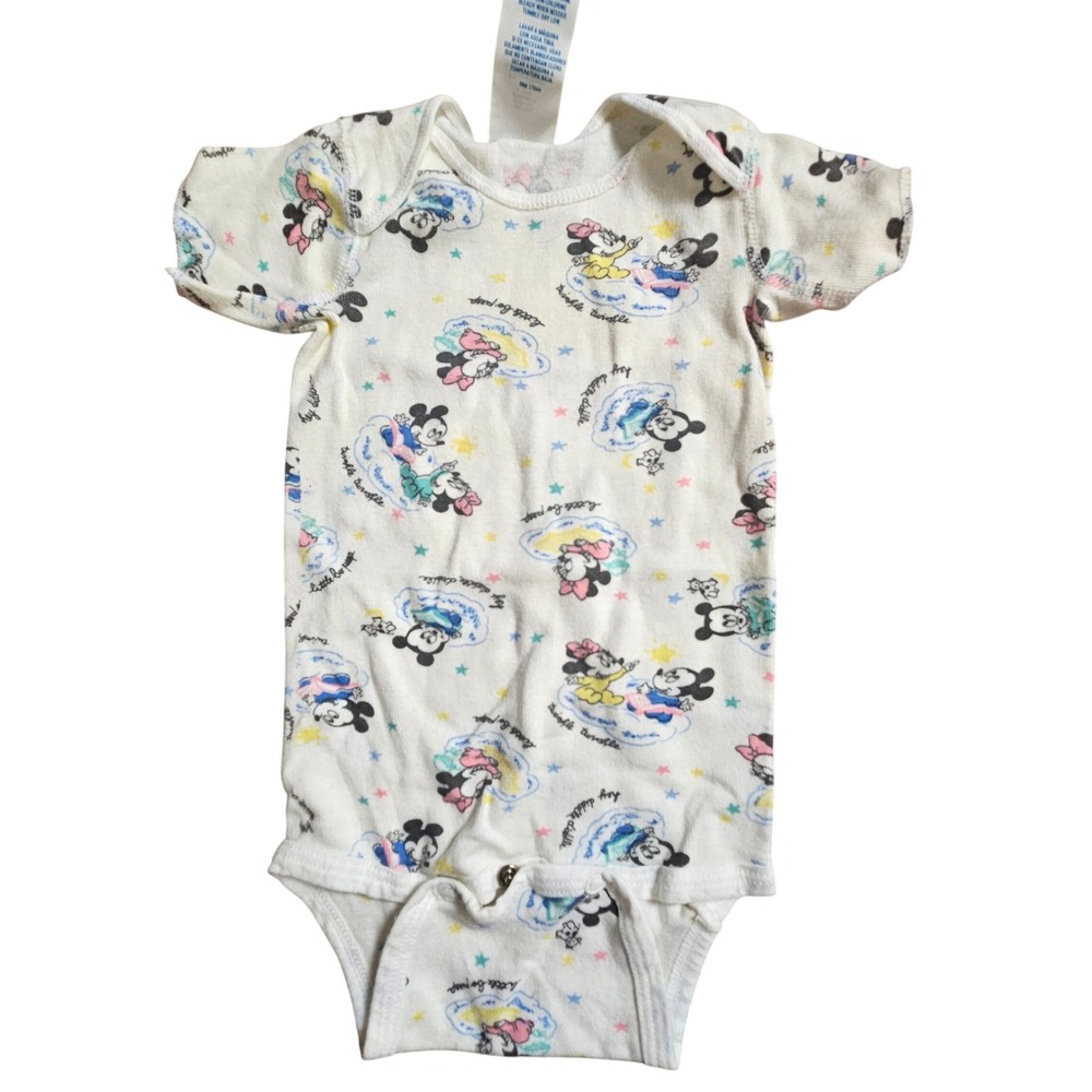 Vintage Disney Mickey Minnie Mouse One Piece Bodysuit Dundee M USA Kidcore Retro